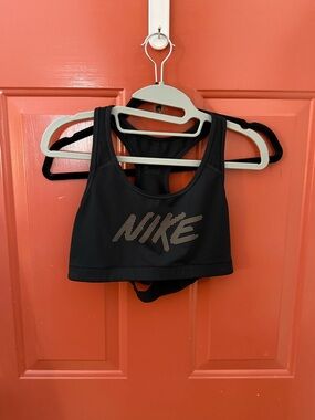 Nike Black Sports Bra with Metallic Logo
Size medium